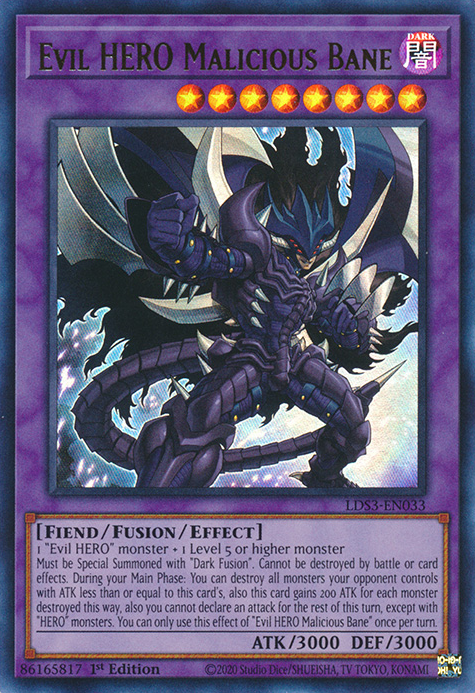 Evil HERO Malicious Bane [LDS3-EN033] Ultra Rare | Devastation Store