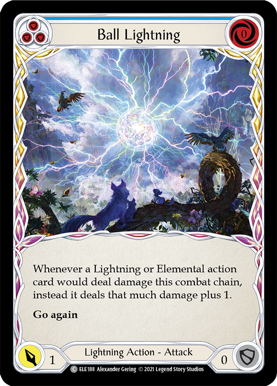 Ball Lightning (Blue) [ELE188] (Tales of Aria)  1st Edition Rainbow Foil | Devastation Store