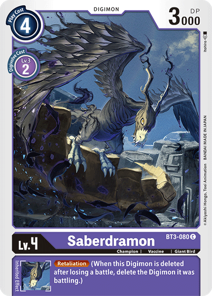 Saberdramon [BT3-080] [Release Special Booster Ver.1.5] | Devastation Store