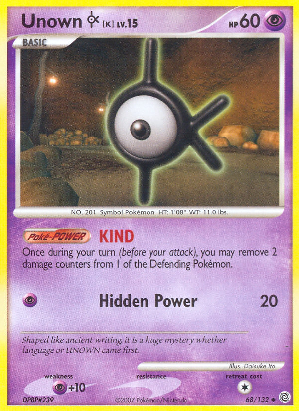 Unown K (68/132) [Diamond & Pearl: Secret Wonders] | Devastation Store