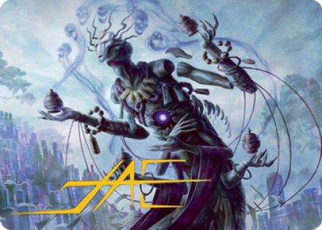 Myojin of Grim Betrayal Art Card (Gold-Stamped Signature) [Kamigawa: Neon Dynasty Art Series] | Devastation Store