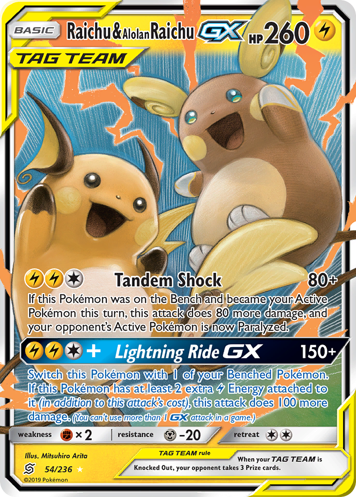 Raichu & Alolan Raichu GX (54/236) [Sun & Moon: Unified Minds] | Devastation Store