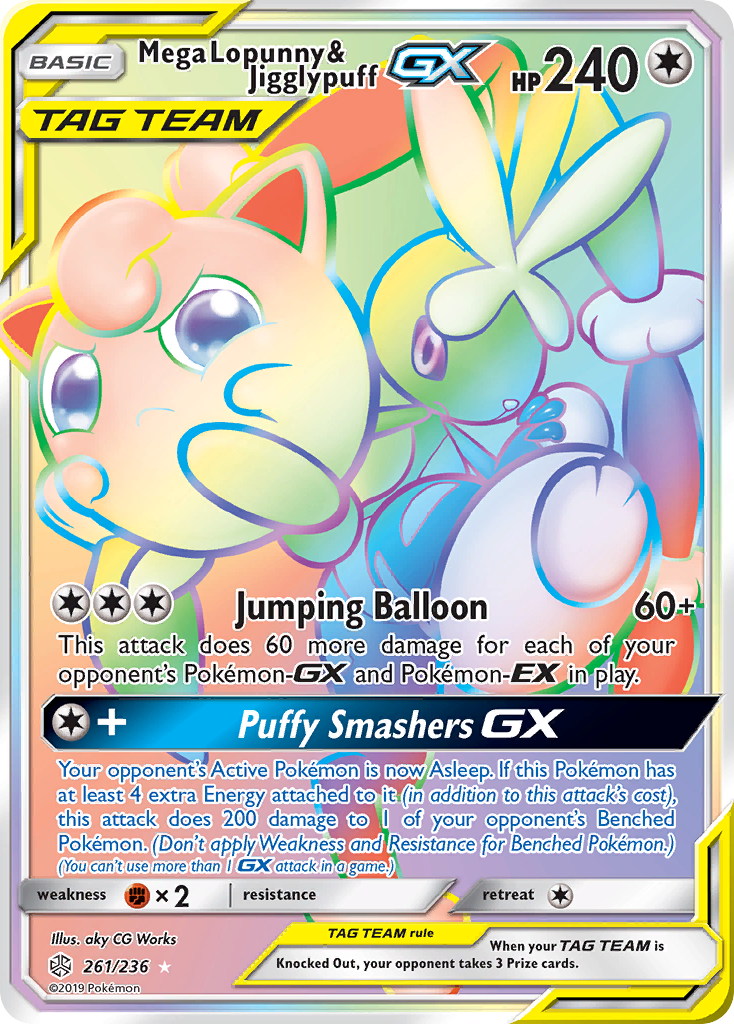 Mega Lopunny & Jigglypuff GX (261/236) [Sun & Moon: Cosmic Eclipse] | Devastation Store