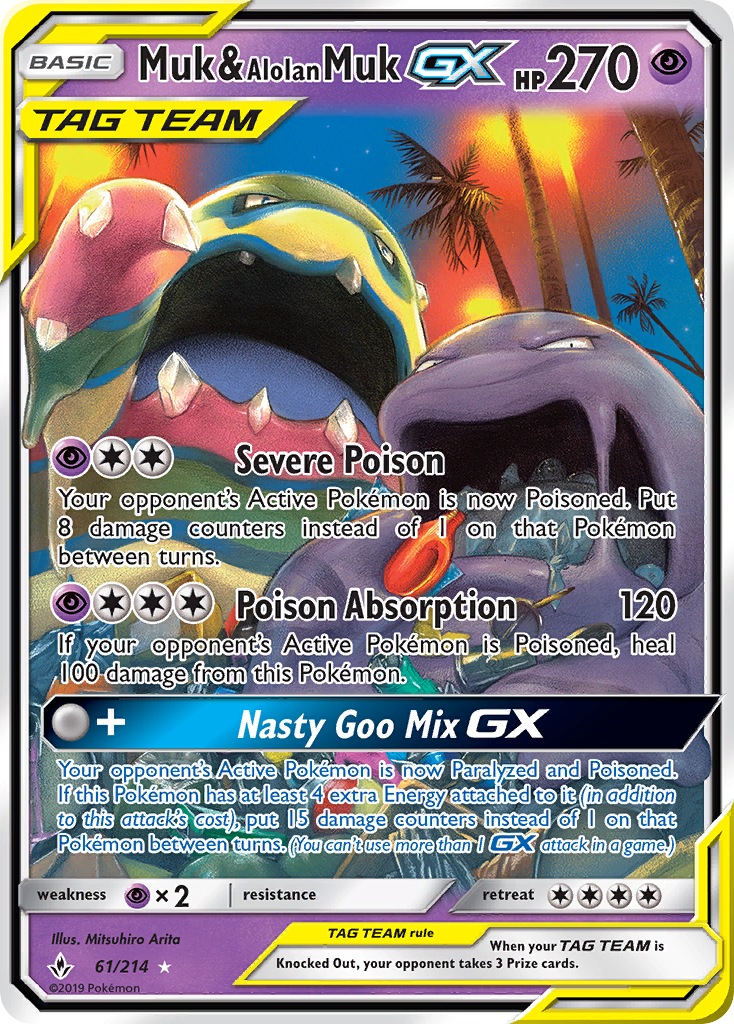 Muk & Alolan Muk GX (61/214) [Sun & Moon: Unbroken Bonds] | Devastation Store