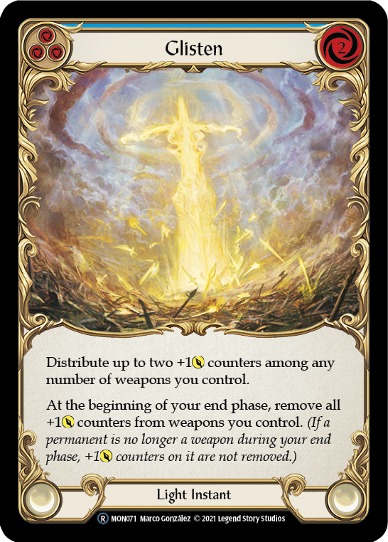 Glisten (Blue) (Rainbow Foil) [U-MON071-RF] Unlimited Edition Rainbow Foil | Devastation Store