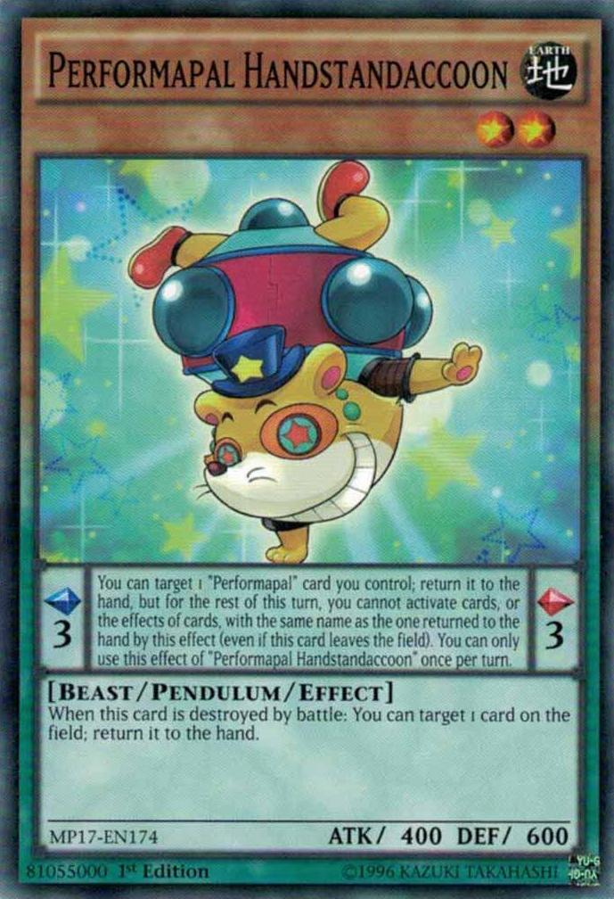 Performapal Handstandaccoon [MP17-EN174] Common | Devastation Store