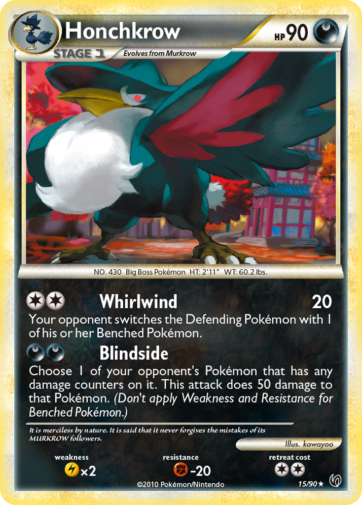 Honchkrow (15/90) [HeartGold & SoulSilver: Undaunted] | Devastation Store