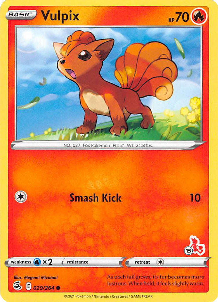 Vulpix (029/264) (Cinderace Stamp #13) [Battle Academy 2022] | Devastation Store