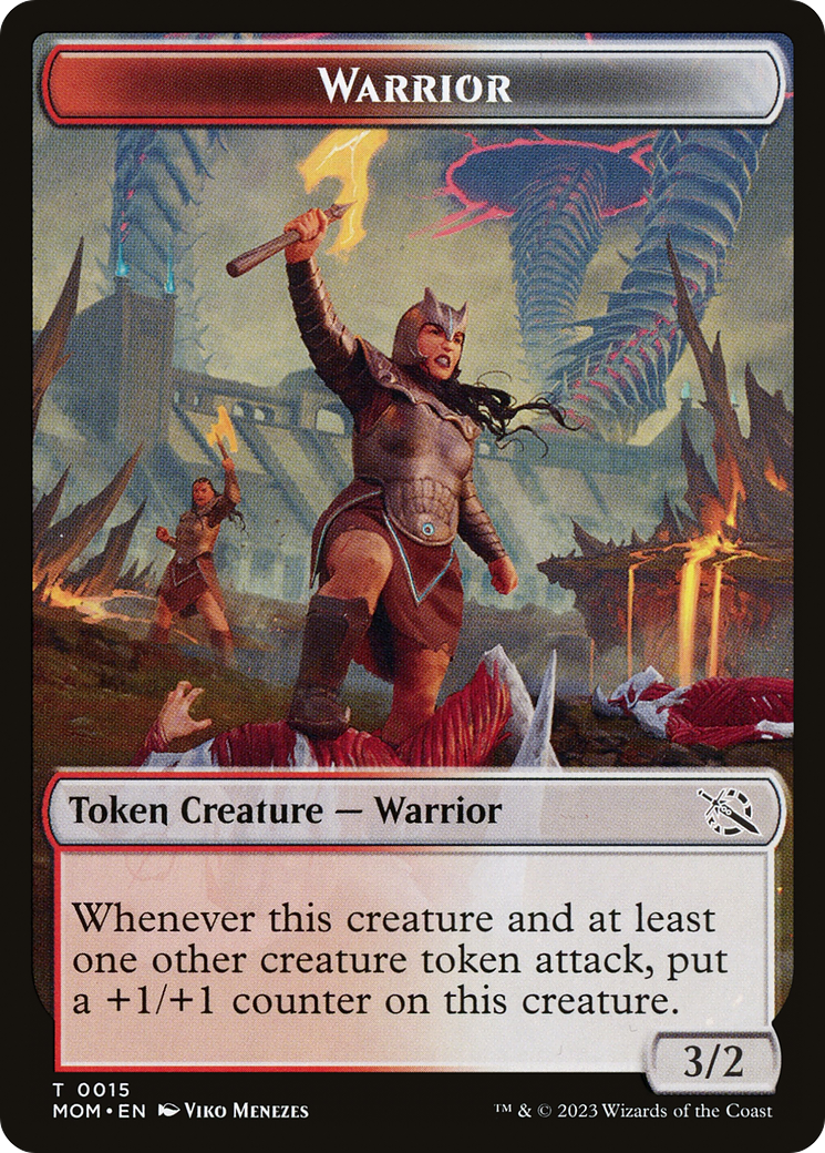 Warrior // Wrenn and Realmbreaker Emblem Double-Sided Token [March of the Machine Tokens] | Devastation Store