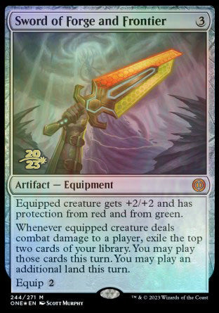 Sword of Forge and Frontier [Phyrexia: All Will Be One Prerelease Promos] | Devastation Store