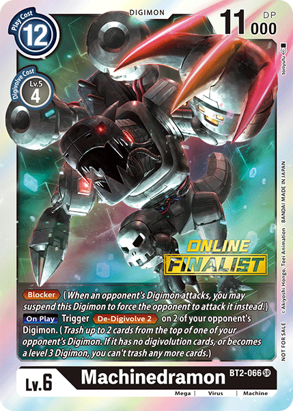 Machinedramon [BT2-066] (Online Finalist) [Release Special Booster Ver.1.0 Promos] | Devastation Store