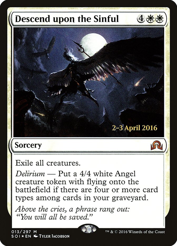 Descend upon the Sinful [Shadows over Innistrad Prerelease Promos] - Devastation Store | Devastation Store