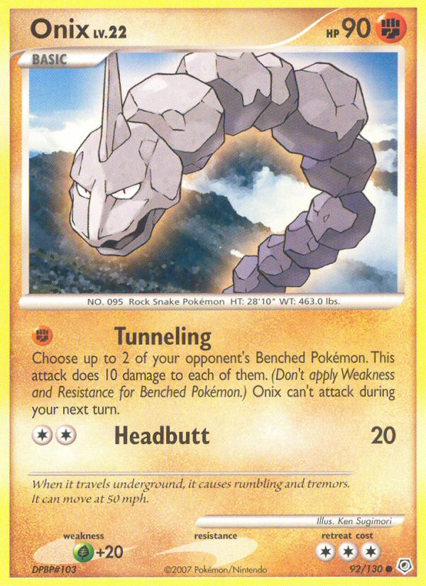 Onix (92/130) [Diamond & Pearl: Base Set] | Devastation Store