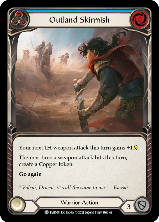 Outland Skirmish (Blue) [EVR068] (Everfest)  1st Edition Rainbow Foil | Devastation Store
