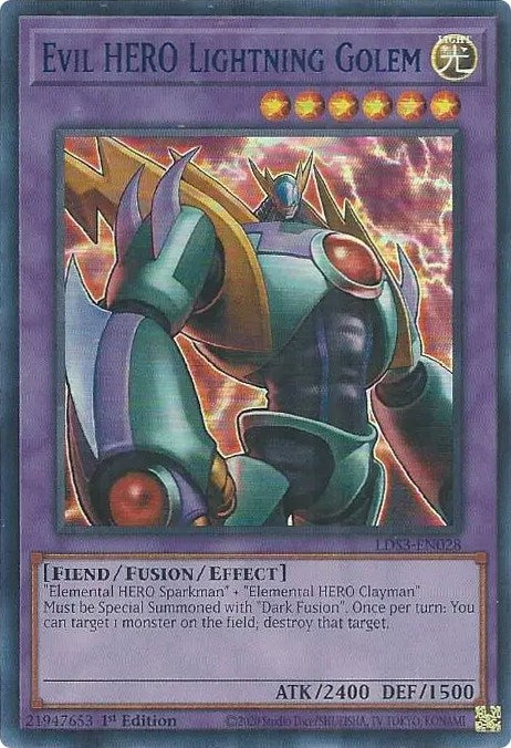 Evil HERO Lightning Golem (Blue) [LDS3-EN028] Ultra Rare | Devastation Store