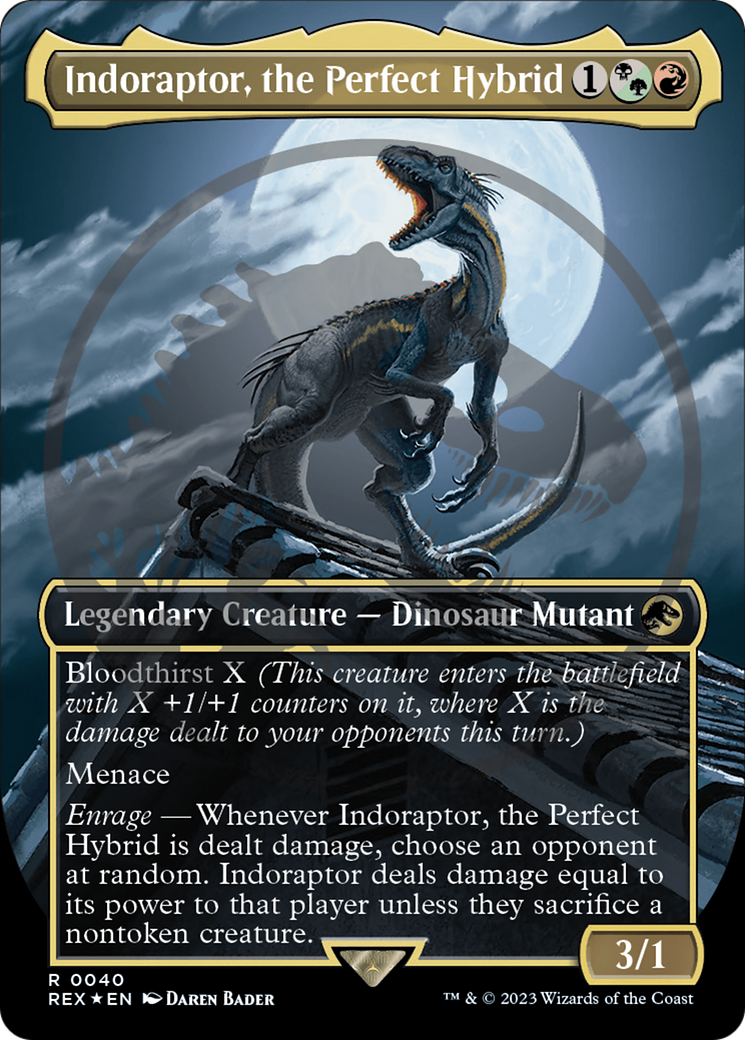 Indoraptor, the Perfect Hybrid Emblem (Borderless) [Jurassic World Collection Tokens] | Devastation Store
