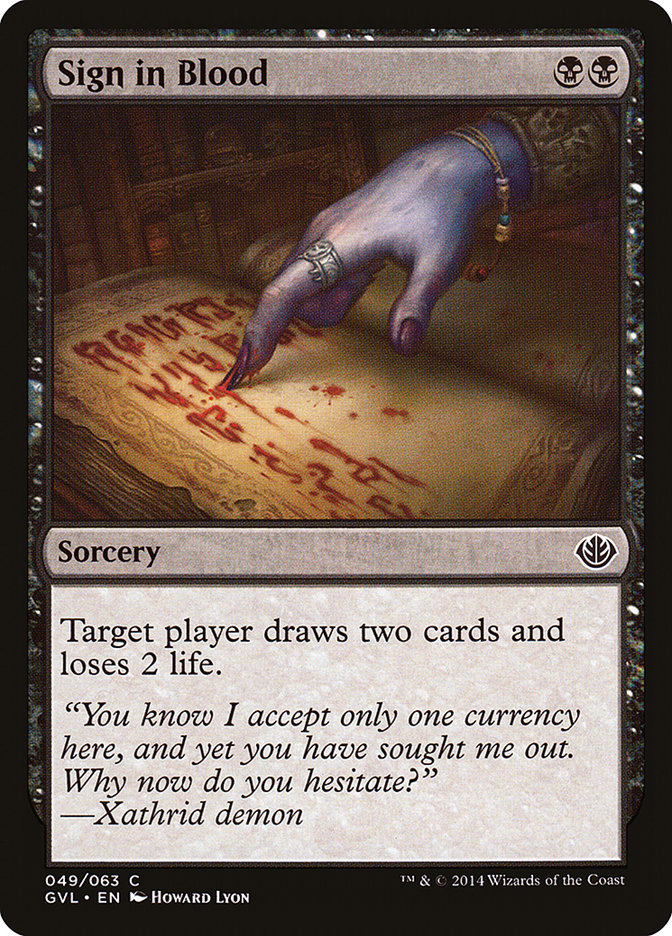 Sign in Blood (Garruk vs. Liliana) [Duel Decks Anthology] | Devastation Store