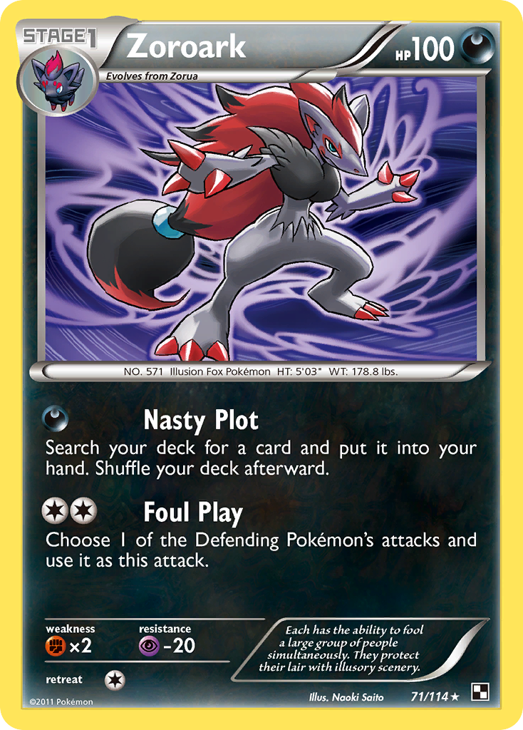 Zoroark (71/114) (Theme Deck Exclusive) [Black & White: Base Set] | Devastation Store