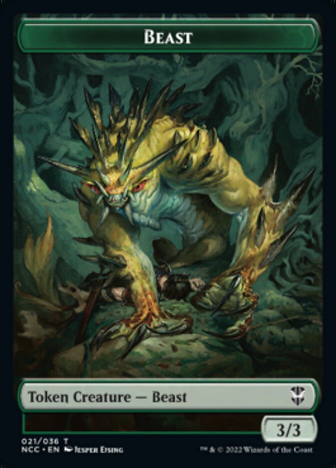 Beast // Saproling Double-sided Token [Streets of New Capenna Commander Tokens] | Devastation Store