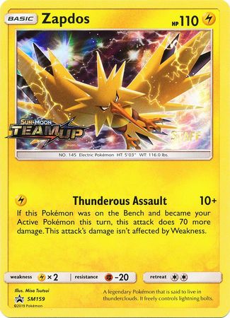 Zapdos (SM159) (Staff) [Sun & Moon: Black Star Promos] | Devastation Store