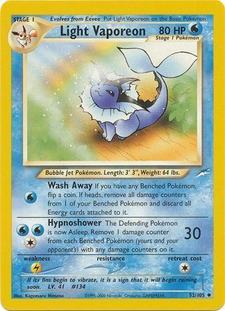 Light Vaporeon (52/105) [Neo Destiny Unlimited] | Devastation Store