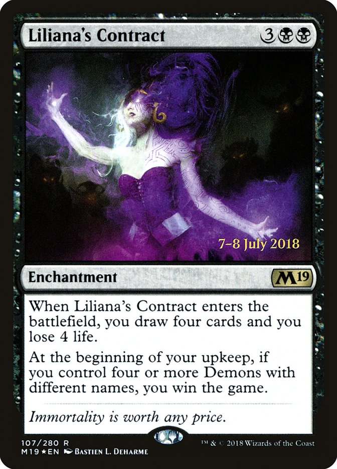 Liliana's Contract  [Core Set 2019 Prerelease Promos] | Devastation Store