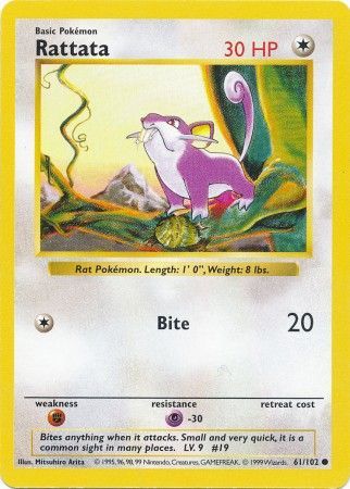 Rattata (61/102) [Base Set Shadowless Unlimited] | Devastation Store