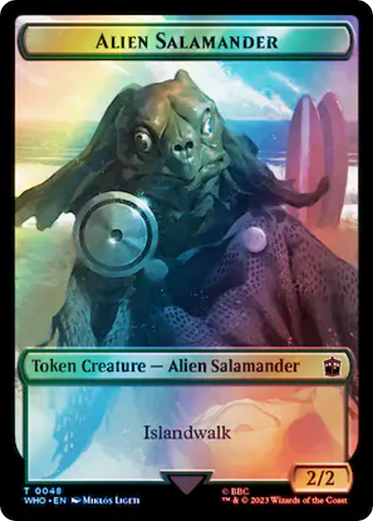 Horse // Alien Salamander Double-Sided Token (Surge Foil) [Doctor Who Tokens] | Devastation Store