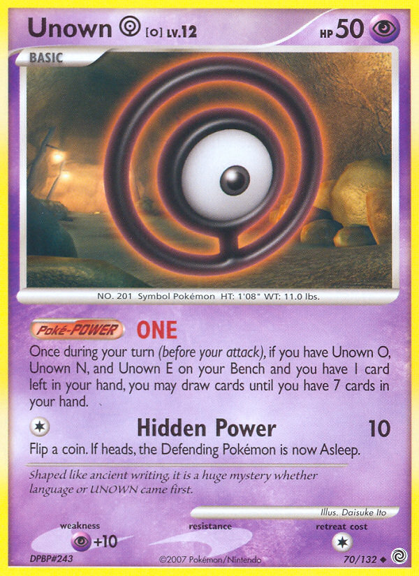 Unown O (70/132) [Diamond & Pearl: Secret Wonders] | Devastation Store