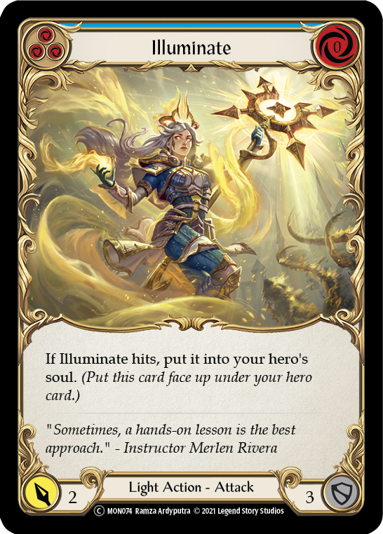 Illuminate (Blue) (Rainbow Foil) [U-MON074-RF] Unlimited Edition Rainbow Foil | Devastation Store