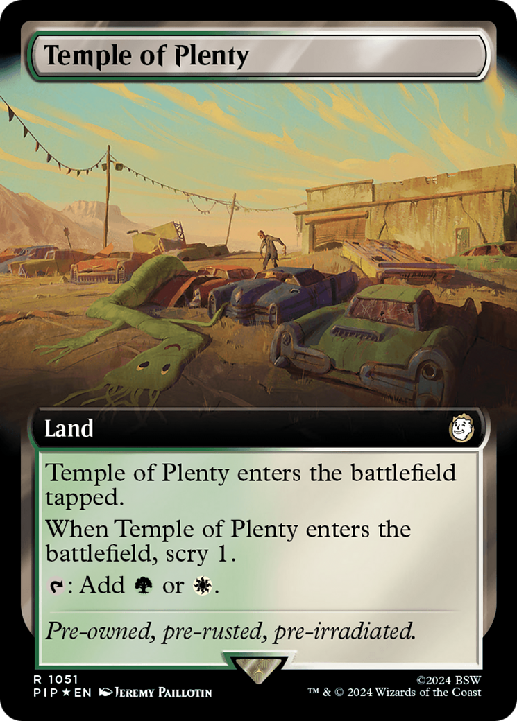 Temple of Plenty (Extended Art) (Surge Foil) [Fallout] | Devastation Store