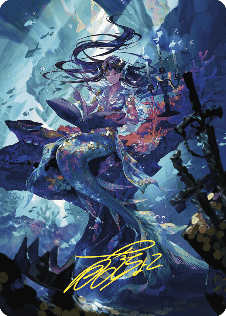 Rhystic Study Art Card (Gold-Stamped Signature) [Wilds of Eldraine Art Series] | Devastation Store