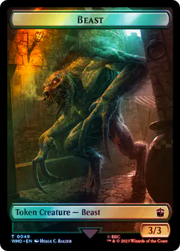 Alien Rhino // Beast Double-Sided Token (Surge Foil) [Doctor Who Tokens] | Devastation Store