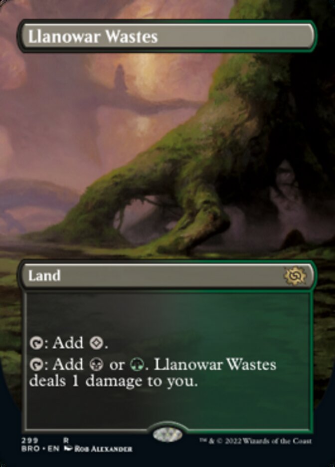 Llanowar Wastes (Borderless Alternate Art) [The Brothers' War] | Devastation Store