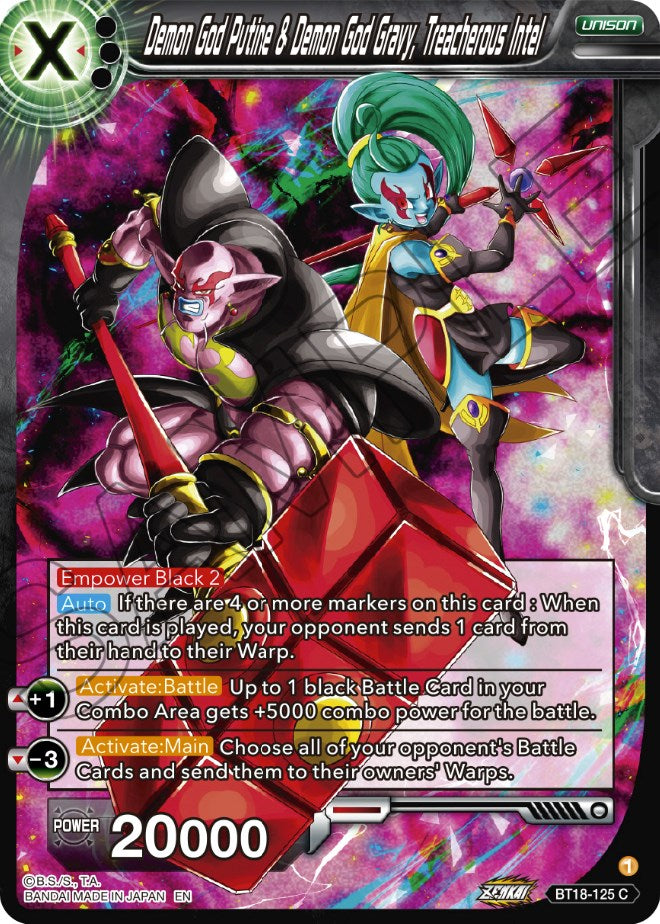 Demon God Putine & Demon God Gravy, Treacherous Intel (BT18-125) [Dawn of the Z-Legends] | Devastation Store