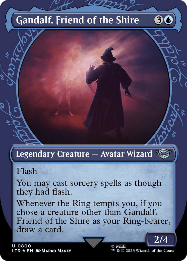 Gandalf, Friend of the Shire (Showcase) (Surge Foil) [The Lord of the Rings: Tales of Middle-Earth] | Devastation Store