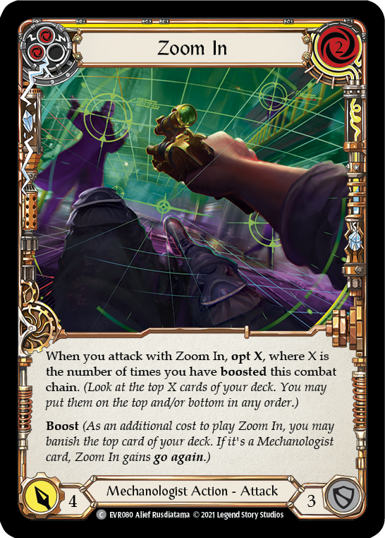 Zoom In (Yellow) [EVR080] (Everfest)  1st Edition Rainbow Foil | Devastation Store