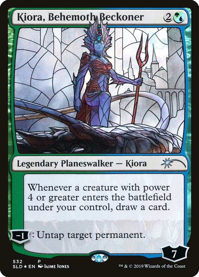 Kiora, Behemoth Beckoner (Stained Glass) [Secret Lair Drop Promos] | Devastation Store