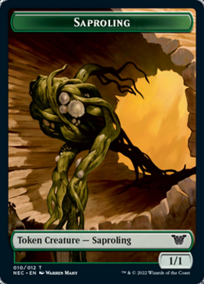 Saproling // Spirit (002) Double-sided Token [Kamigawa: Neon Dynasty Commander Tokens] | Devastation Store