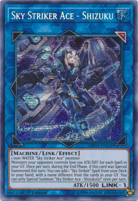 Sky Striker Ace - Shizuku [MP19-EN258] Prismatic Secret Rare | Devastation Store