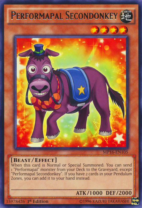Performapal Secondonkey [MP16-EN105] Rare | Devastation Store