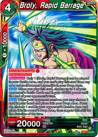 Broly, Rapid Barrage [BT7-116] | Devastation Store