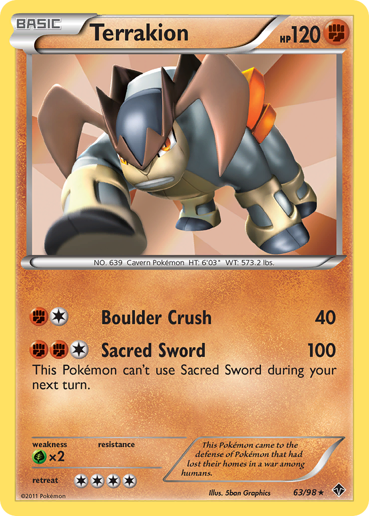 Terrakion (63/98) [Black & White: Emerging Powers] | Devastation Store