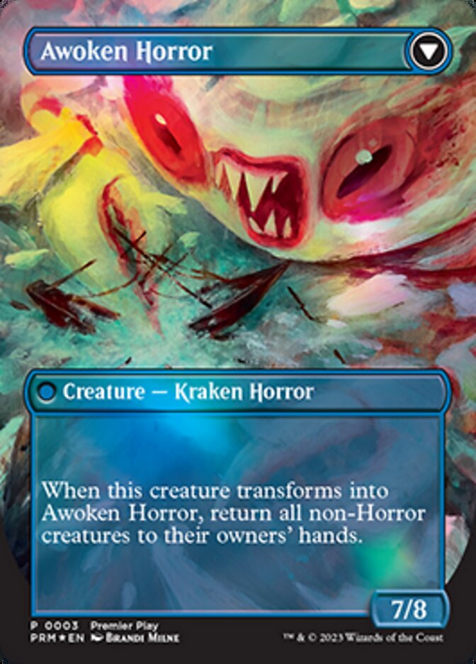 Thing in the Ice // Awoken Horror (Borderless Alternate Art) [Regional Championship Qualifiers 2023] | Devastation Store