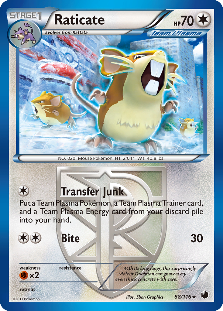 Raticate (88/116) [Black & White: Plasma Freeze] | Devastation Store