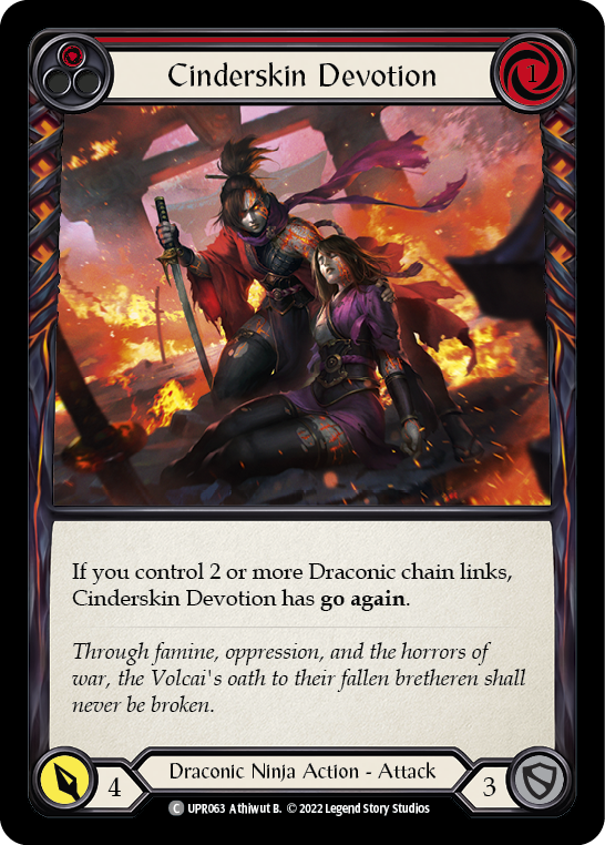 Cinderskin Devotion (Red) [UPR063] (Uprising)  Rainbow Foil | Devastation Store