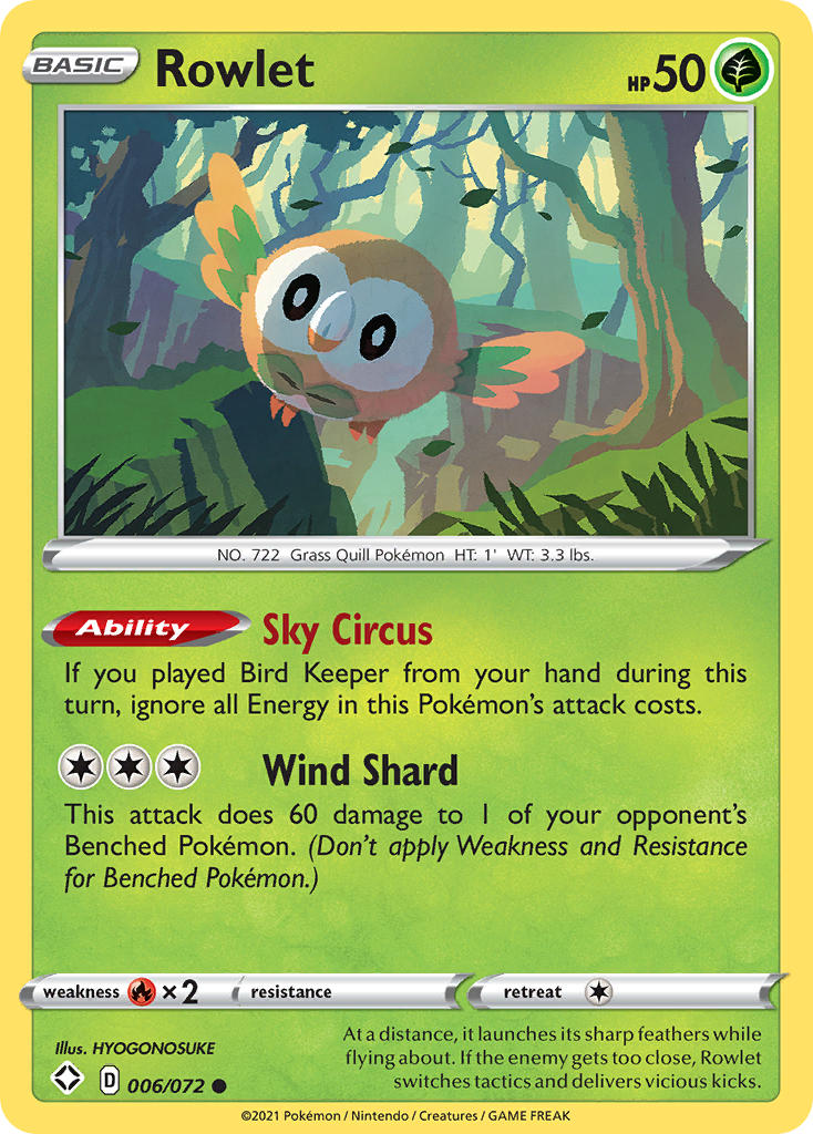 Rowlet (006/072) [Sword & Shield: Shining Fates] | Devastation Store