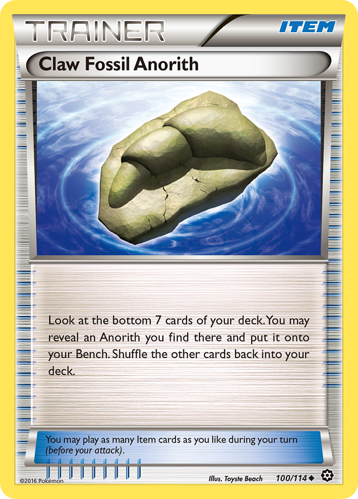 Claw Fossil Anorith (100/114) [XY: Steam Siege] | Devastation Store