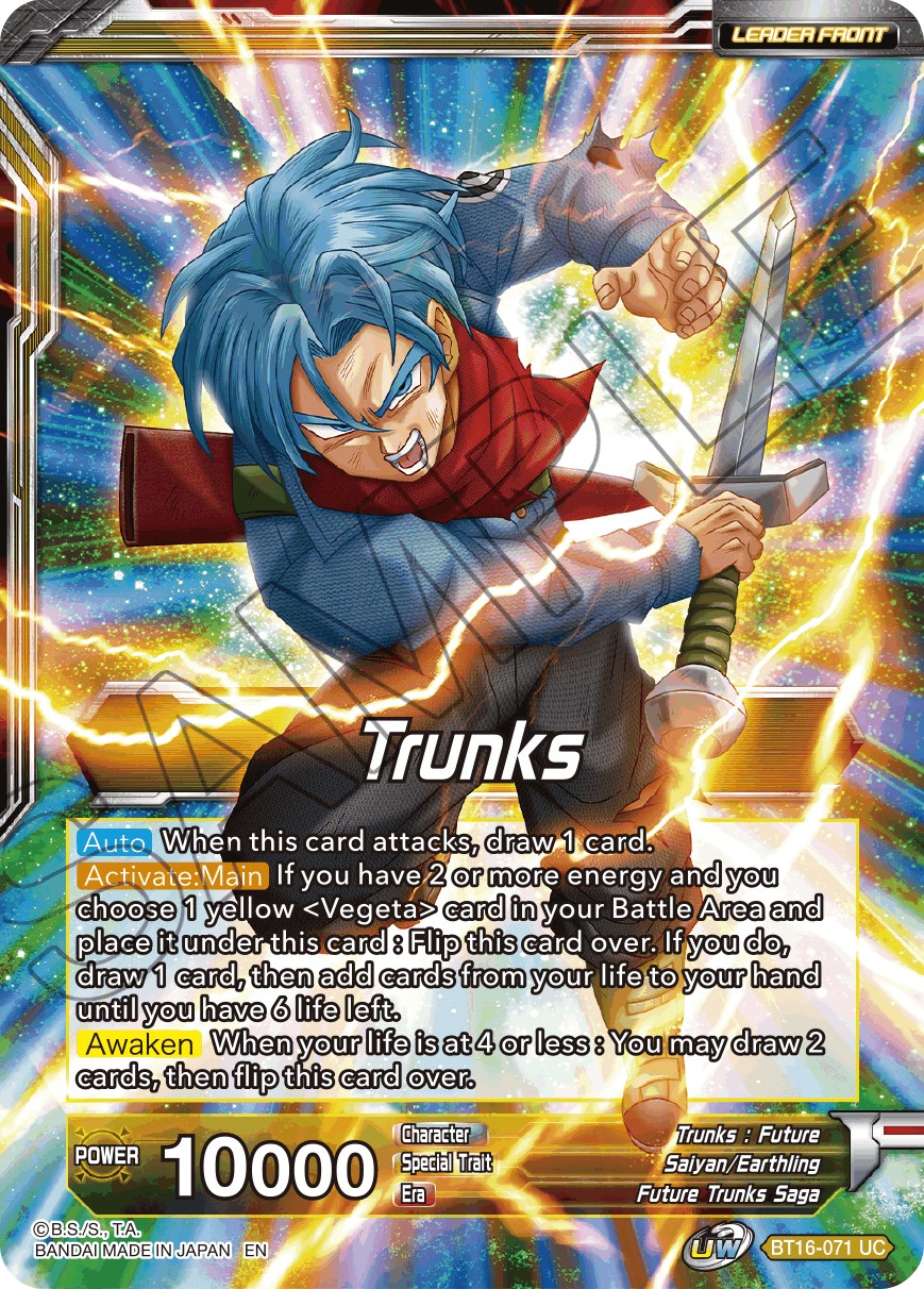 Trunks // SSB Vegeta & SS Trunks, Father-Son Onslaught (BT16-071) [Realm of the Gods Prerelease Promos] | Devastation Store