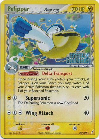 Pelipper (26/100) (Delta Species) (Stamped) [EX: Crystal Guardians] | Devastation Store